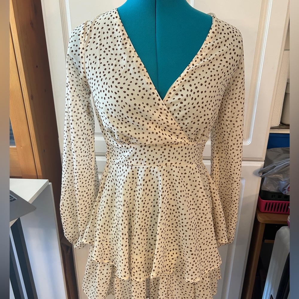 Polka Dot Ruffle Dress Size XS